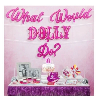 Dolly Parton 多莉会做什么? 粉色派对空气填充气球横幅 — 第 1/4 张图片