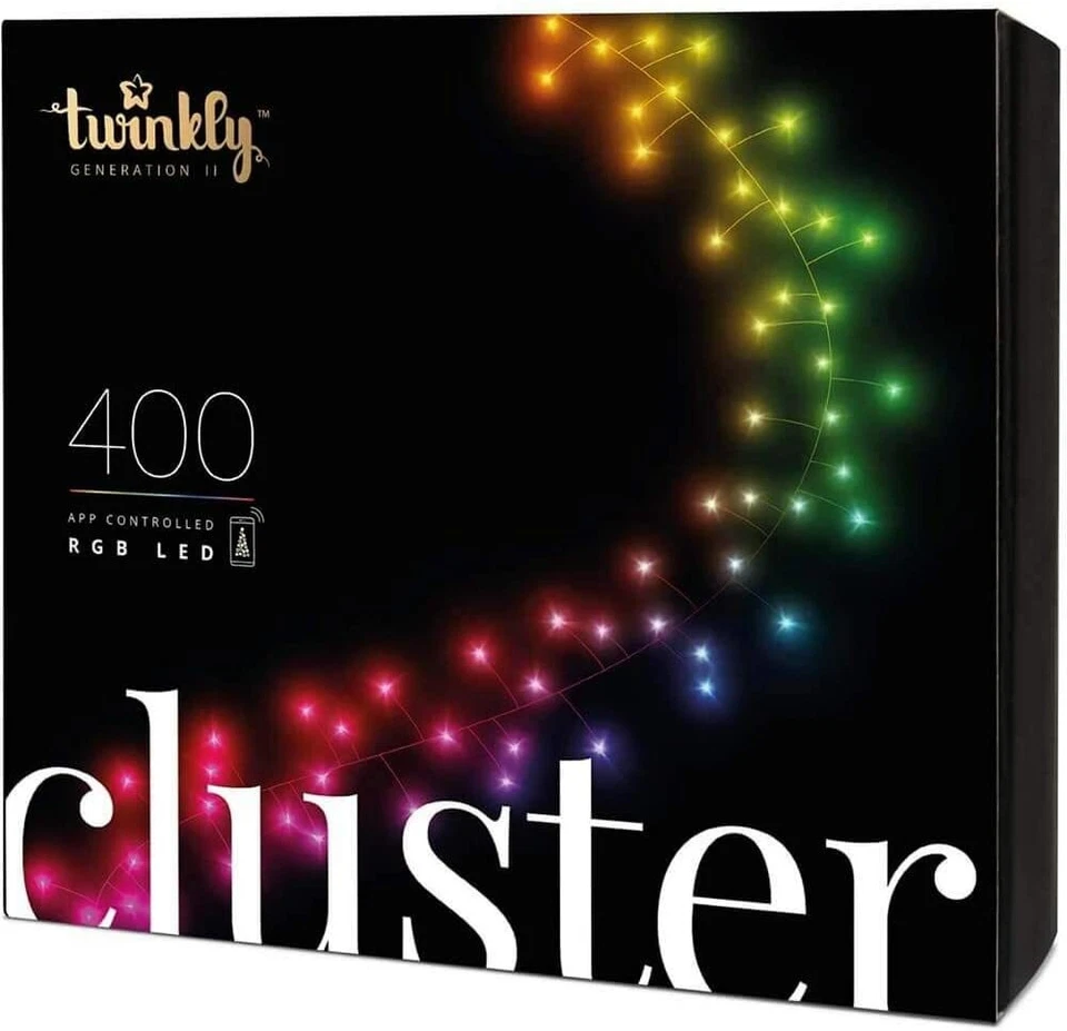 Twinkly TWC400GOP-GUS 19.5ft Cluster Lights - Black