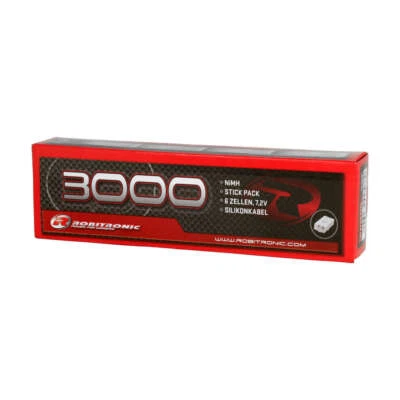 Robitronic NiMH Akku 3000mAh 7,2V Stick Pack Tamiya Stecker - Bild 1 von 3
