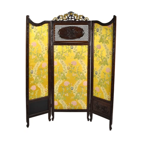 Vintage Chinese Carved Dragon Dressing Screen Room Divider Cover