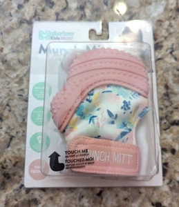 Malarkey Kids Munch Mitt Baby Teething Pink Peonies BPA-Free 3-7 mo - Picture 1 of 8