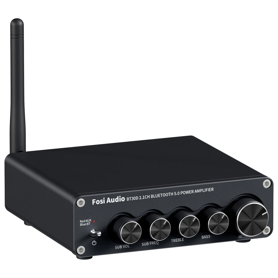 Fosi Audio BT30D-B Bluetooth Amplifier 2.1 Channel Hi-Fi Stereo Audio 50x2+100W - image 1 of 4