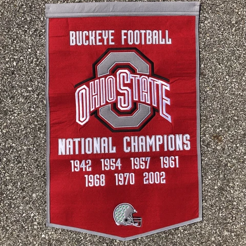 Ohio State Buckeyes Football National Champions Wool Blend Banner Man Cave Sign Cover
