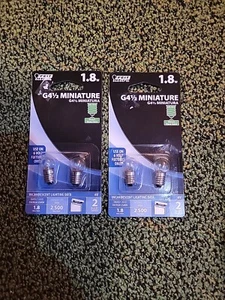 Feit Electric 4 Bulbs 1.8-Watt CL G4 1/2 Miniature 6V w/E10 Mini Screw Base - Picture 1 of 2