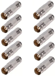 10 BNC Female to Female Gold-Pin Inline Coupler Coax Cable CCTV Camera Connector - Picture 1 of 2