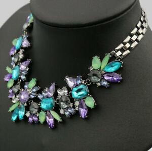 Jewelry Betsey Johnson Fashion Pendant Rhinestone Water drop Flowers Necklace