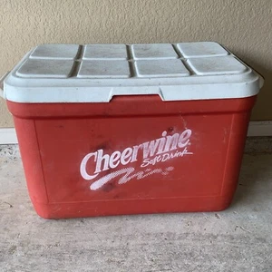 Cheerwine Soft Drink Ice Chest Vintage Can Cooler Red White Rare South Carolina - Picture 1 of 24