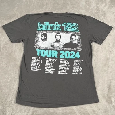 Blink 182 Shirt Mens Large Gray One More Time Tour 2024 Graphic Short Sleeve - Image 1 of 4