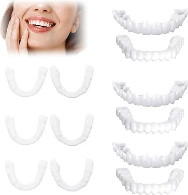 3-Pair Clip-In Veneers Set – Comfortable Instant Smile Makeover for Adults