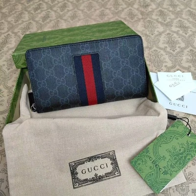Gucci Unisex Clásico Monograma GG Lona Cuero Cartera/Tarjetero 19*10.5*2.5cm Foto 1 de 4