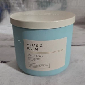 NWT Bath and Body Works White Barn Aloe & Palm 3-Wick Candle Home Fragrance - Picture 1 of 5