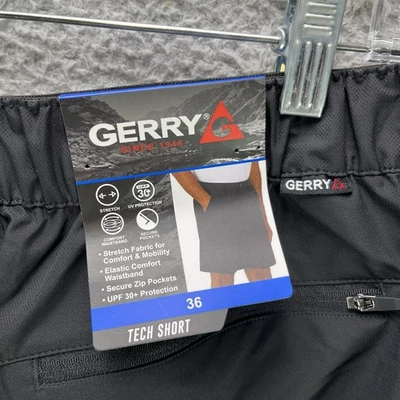 Pantalones Cortos Gerry Tech Para Hombres 36 Negros 9 Entrepiernas Elastizados UPF 30+ Bolsillos con Cremallera Exterior Nuevos con Etiquetas Foto 1 de 4