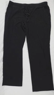 Pantalones Lord & Taylor para mujer XL negros pierna recta cordón mezcla de algodón informales Foto 1 de 4