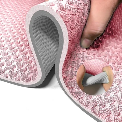 Tapetes de ioga 1/3 pol. exercício 8 mm TPE antiderrapante extra grosso alta densidade ecologicamente corretos - Imagem 1 de 4