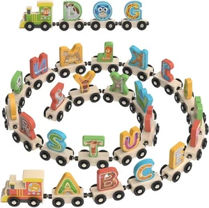 Wooden Alphabet Train Toys Spelling Tool Preschool Toddlers Montessori... - Picture 1 of 7