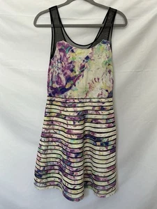 Parker Silk Mesh Striped Dress Sz M Silk Dress EUC Revolve - Picture 1 of 11