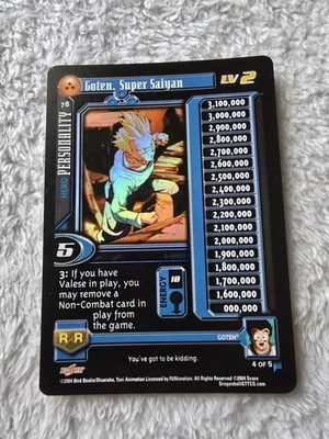 DBGT Dragon Ball GT Flat FOIL Goten, Super Saiyan 78 CCG Unlimited Super 17 Saga - Image 1 of 4