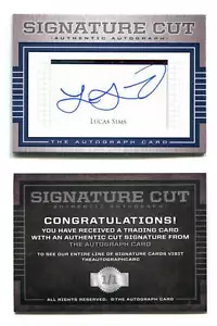 Lucas Sims Cut Signature Card 1/1 AUTO Atlanta Braves 2012 1st Rd Draft Pick - Bild 1 von 1