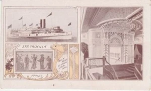 c. 1905 STEAMER PRISCILLA UNDIVIDED BACK POSTCARD - Picture 1 of 1