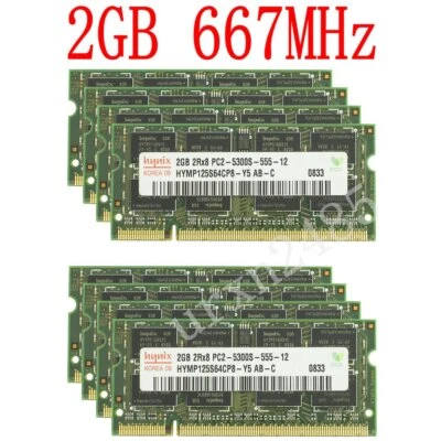 16GB 8x 2GB /1GB DDR2 667MHz PC2-5300S 200Pin Laptop Memory RAM For Hynix UK LOT - Image 1 of 4