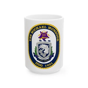 USS Michael Monsoor DDG 1001 Crest (U.S. Navy) White Coffee Mug - Picture 1 of 9