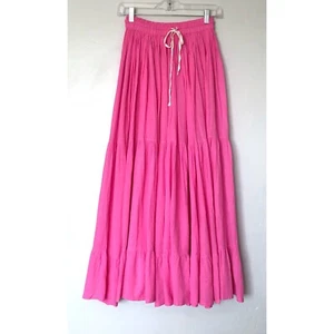 9Seed Martinique Peony Pink Maxi Skirt and Tiered Strapless Dress Boho Size P S - Picture 1 of 9