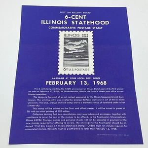 Feb 13 1968 6¢ Illinois Statehood Commemorative Postage Stamp FDC Advertising - Picture 1 of 4