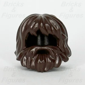 LEGO® Dark Brown Hair Shaggy Beard Minifigure Part Long Hair & Mouth Hole 87999 - Picture 1 of 3