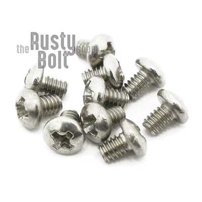 THE RUSTY BOLT SHOP #2-56 x 1/8", Phillips Pan Head Screws, A2 304 18-8, Stainless Steel
