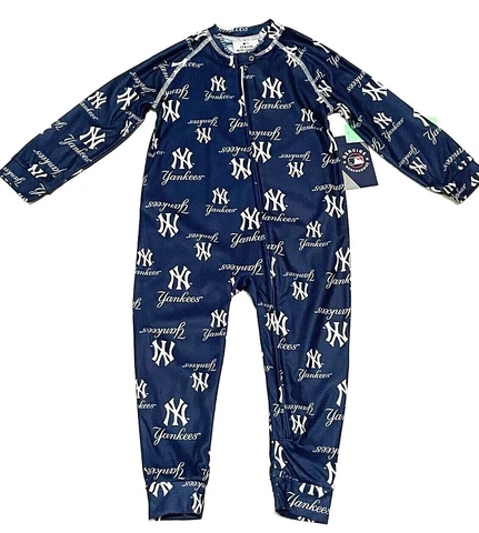 New York Yankees Logo Nonfooted Blanket Sleeper Pajamas MLB Baseball New Toddler Cover