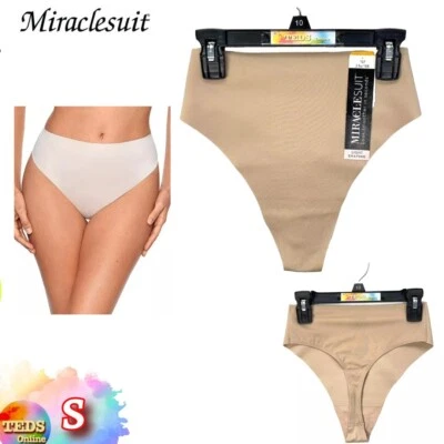 NUEVO CON ETIQUETAS Miraclesuit S Cintura Forma Ligera Tanga Ropa Interior 2538 Estuco $27 Foto 1 de 4