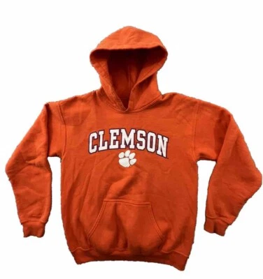 Винтажная толстовка с капюшоном Clemson Tigers молодежный размер большой оранжевый пуловер уличная одежда - Изображение 1 из 4