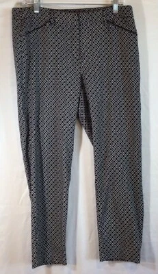 Pantalones de vestir para mujer Valerie Stevens talla 8 negro blanco estampado geométrico Foto 1 de 4