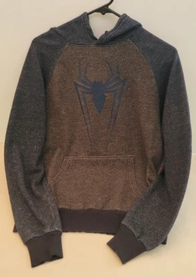 Spider-Man Hoodie Gray with Blue Spiderman Symbol Size Small 34/36 Pre Owned - Image 1 of 4