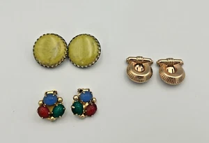 Vintage Clip-on Earrings Mixed Lot 3 Sets - Picture 1 of 8
