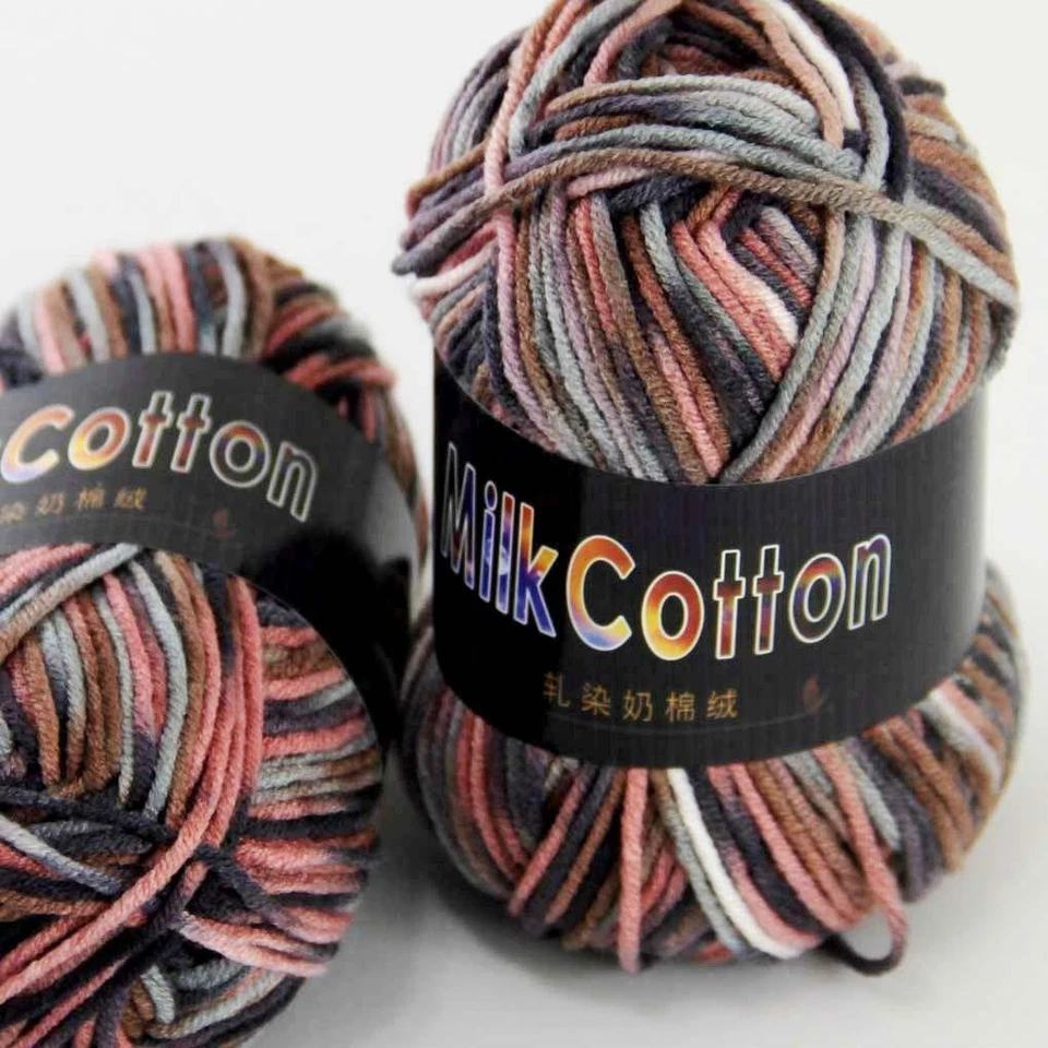 AIPYARN 2Ballsx50gr Cotton DK Baby Crochet Yarn Hand-dyed Wool Socks Knitting 23 - Image 1 of 4