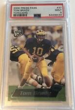 Tom Brady 2000 Rookie #37 Press Pass Torquers PSA 9 Mint