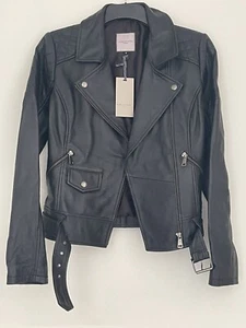 URBANCODE London Womens 100% Black Leather Wrap Jacket Size (Small). - Picture 1 of 4