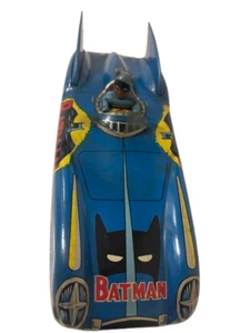 1st Aoshin Japan Batmobile Blue 1960’s 1966 Tin Toy Vintage ASC Batman Car DC - Picture 1 of 12