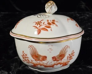 VTG Richard Ginori Vecchio Siena Rust Rooster Cockerel Rosebud Trinket Box #2 - Picture 1 of 10