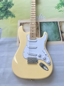 NEU Schneller Versand Creme Gelb ST E-Gitarre Chrom Hardware Ahorn - Bild 1 von 18