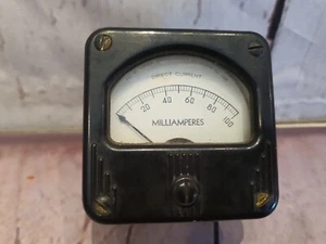 ORIGINAL Simpson Milliamperes Meter Direct Current Gauge Dial DC 3 x 3" Bakelite - Picture 1 of 10