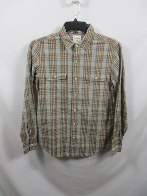 Fossil Shirt Mens Small Brown Plaid Button Up Long Sleeve Collared Cotton - Image 1 of 4