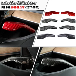 Cubierta de cambio de marchas columna modelo 3 modelo Y fibra de carbono real para Tesla 17-23 - Imagen 1 de 11