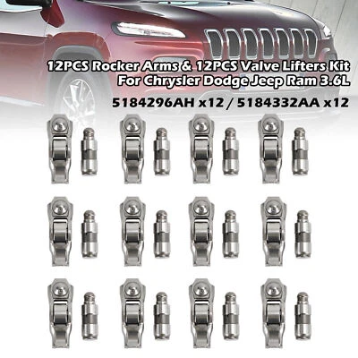 12PCS Rocker Arms & 12PCS Valve Lifters Kit Fits Chrysler Ram 3.6L S11 - Image 1 of 4