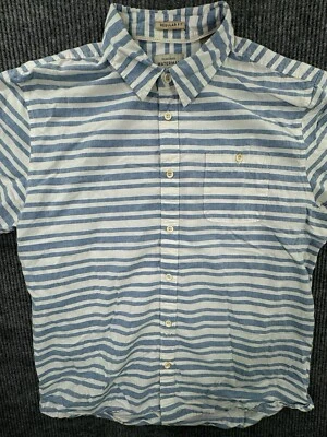 QuikSilver Shirt Mens X-Large Blue Striped Waterman Collection Regular Fit Beach - Image 1 of 4