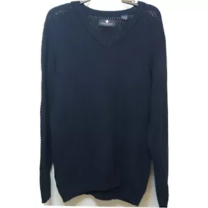 Argyle Culture Russel Simmons Sweater Large Blue V-neck Loose Knit - Picture 1 of 9