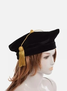 Doctors Graduation Hat 6- sided Corner Doctorial Hat Doctoral Tam with Tassel. - Picture 1 of 7
