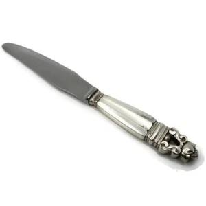 Georg Jensen, Denmark, Sterling Silver ACORN, Long Handle Dinner Knife, 9" - Picture 1 of 5