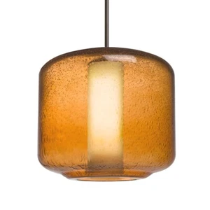 Besa Lighting Niles 10 1LT Cord Pendant, Amber Opal/BZ/Beige - 1JT-NILES10AO-BR - Picture 1 of 1